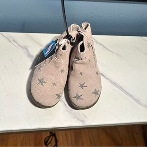 𝅺zara Suede Star Print Ankle Booties